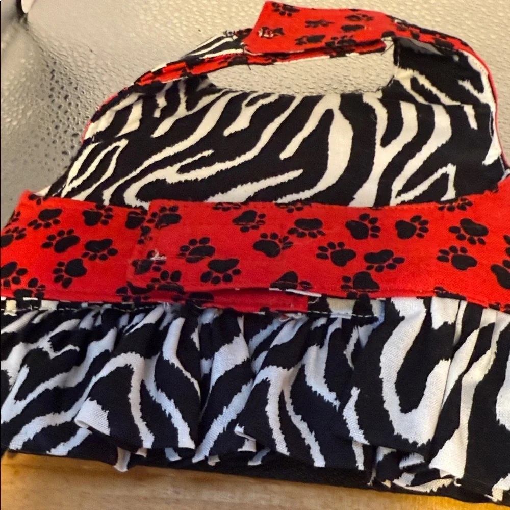 Red and Black Pet Dress with Zebra Print​